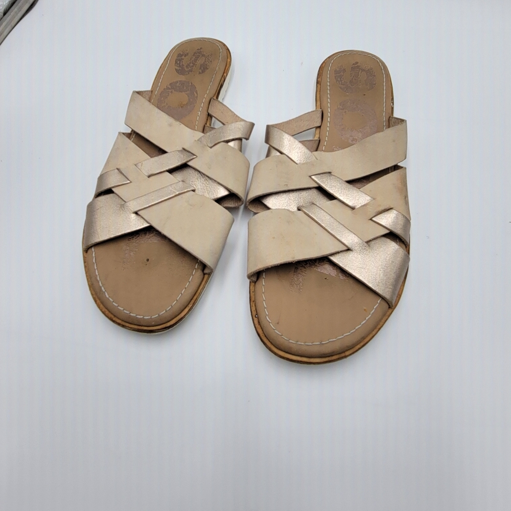 Sorel Ella Slide Sandals Natural Tan Size 8 Pre-owned